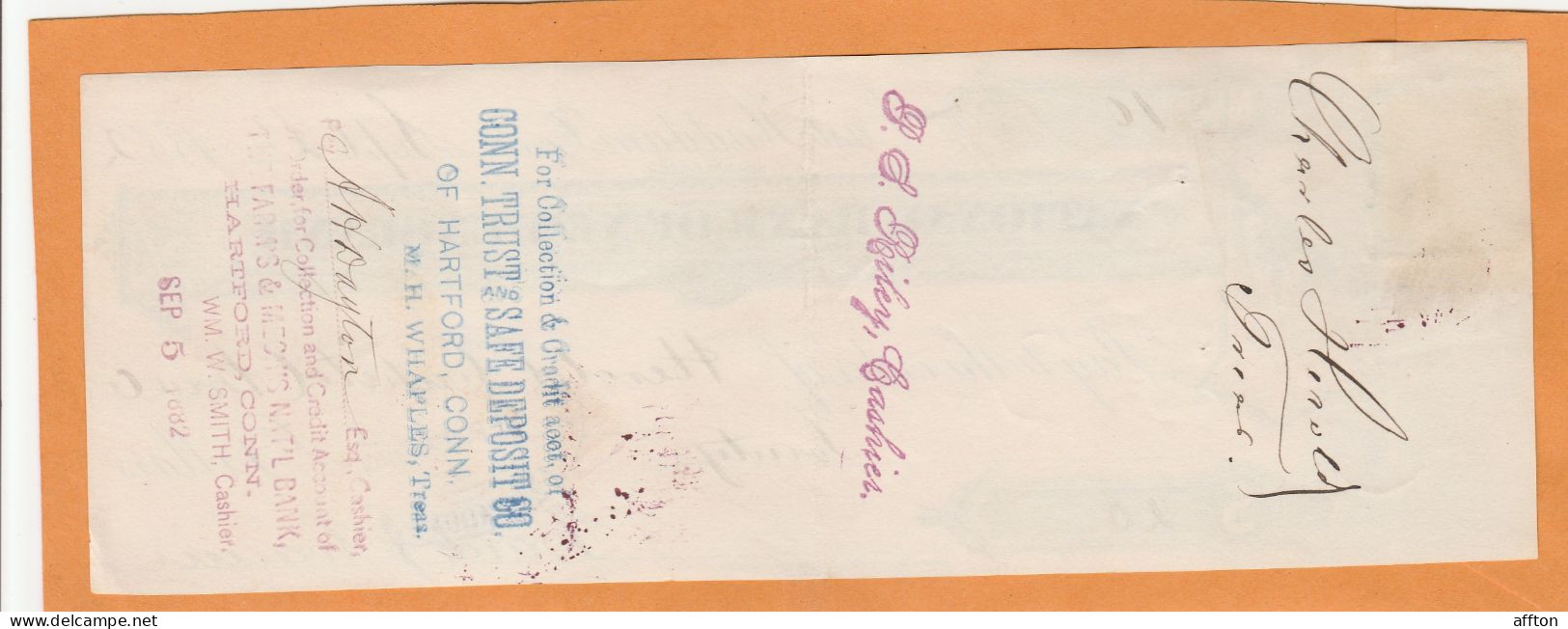 United States Old Check Cheques - Chèques & Chèques De Voyage