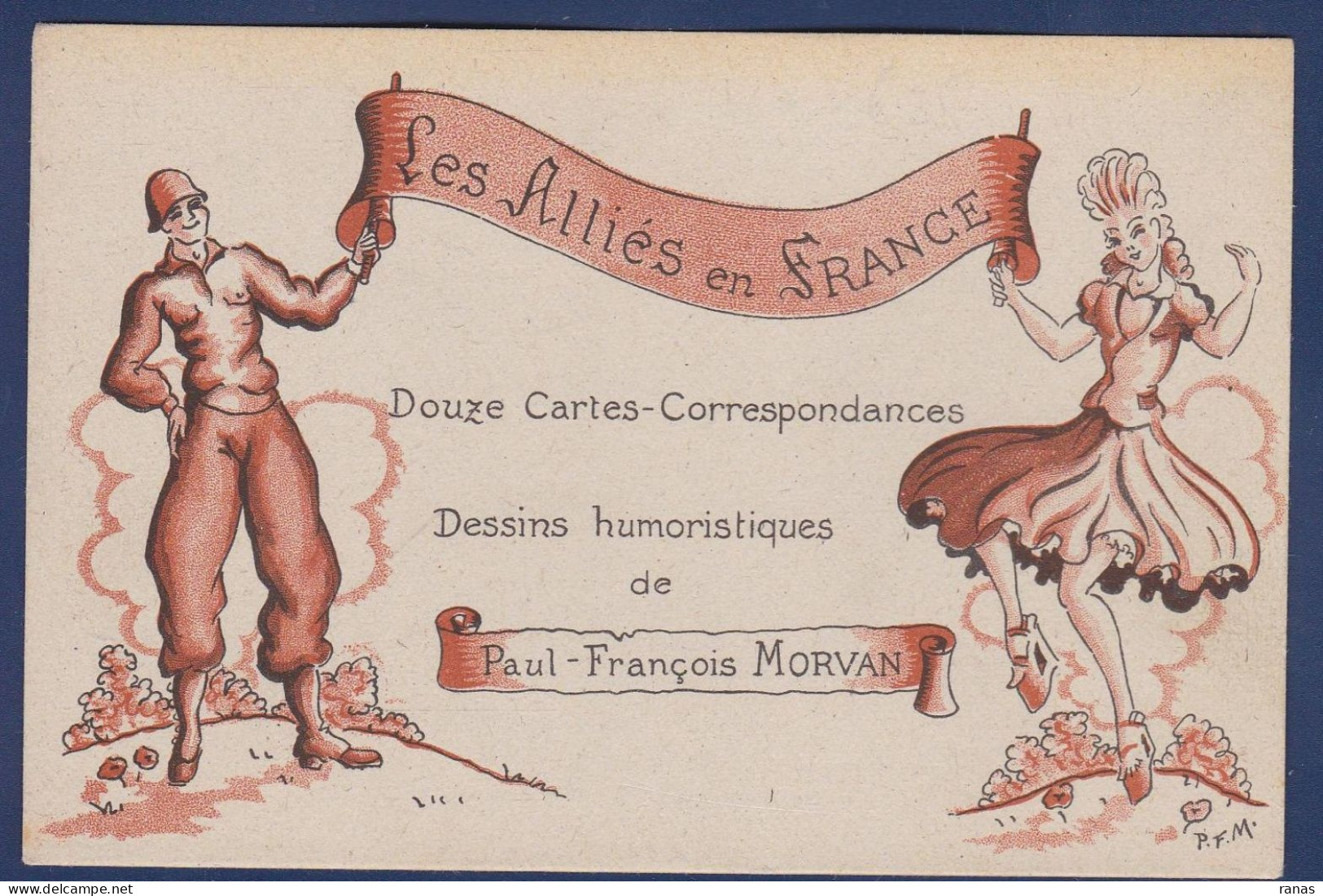 CPSM WWII Militaria Guerre Par Paul François Morvan 9,3 X 14 Satirique Carte De Présentation - Pin-Ups