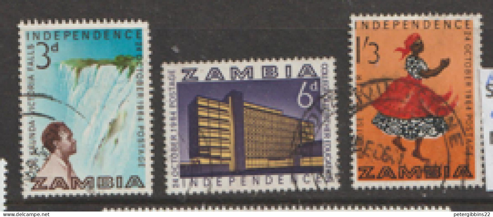 Zambia  1964  SG  91-3 Independence  Fine Used - Zambia (1965-...)