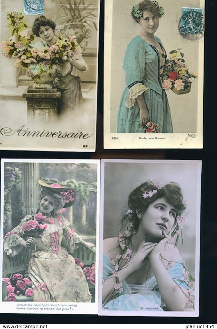 BELLES FEMMES FANTAISIE LOT DE 1000 CARTES - 500 Postkaarten Min.