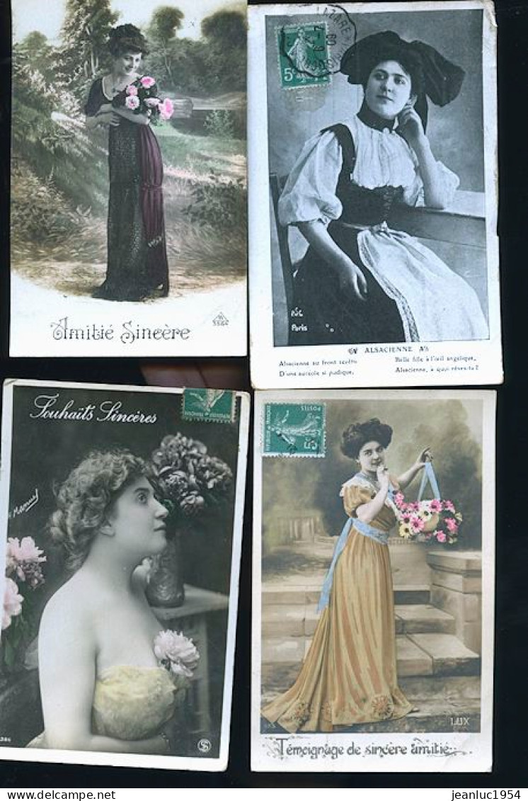 BELLES FEMMES FANTAISIE LOT DE 1000 CARTES - 500 Postkaarten Min.