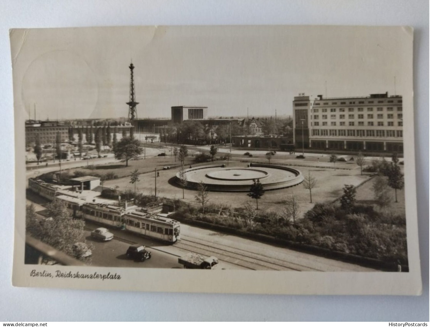 Berlin, Reichskanzlerplatz, Strassenbahn, Funkturm, 1955 - Charlottenburg