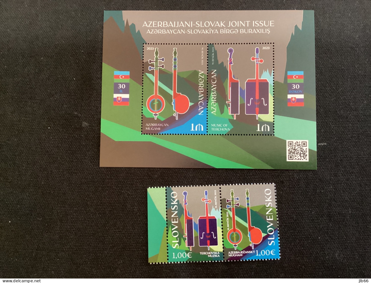 SK + Azerbaïdjan 2023 Pofis 801/802 Les 2 émissions Communes Azerbaïdjan Instruments De Musique - Unused Stamps