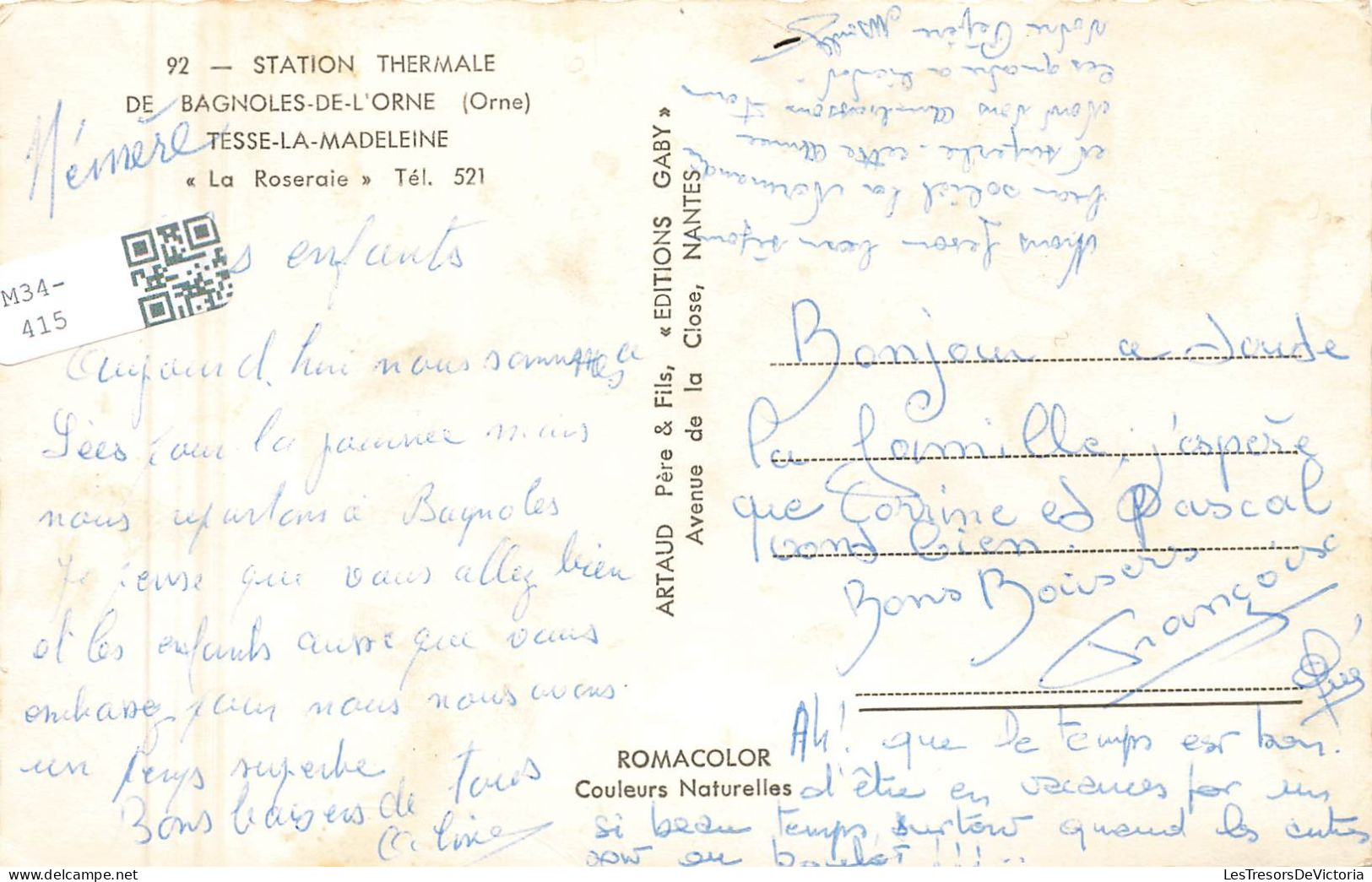 FRANCE - Station Thermale - Bagnoles De L'Orne - Tiesse La Madeleine "La Roseraie" - Carte Postale - Bagnoles De L'Orne