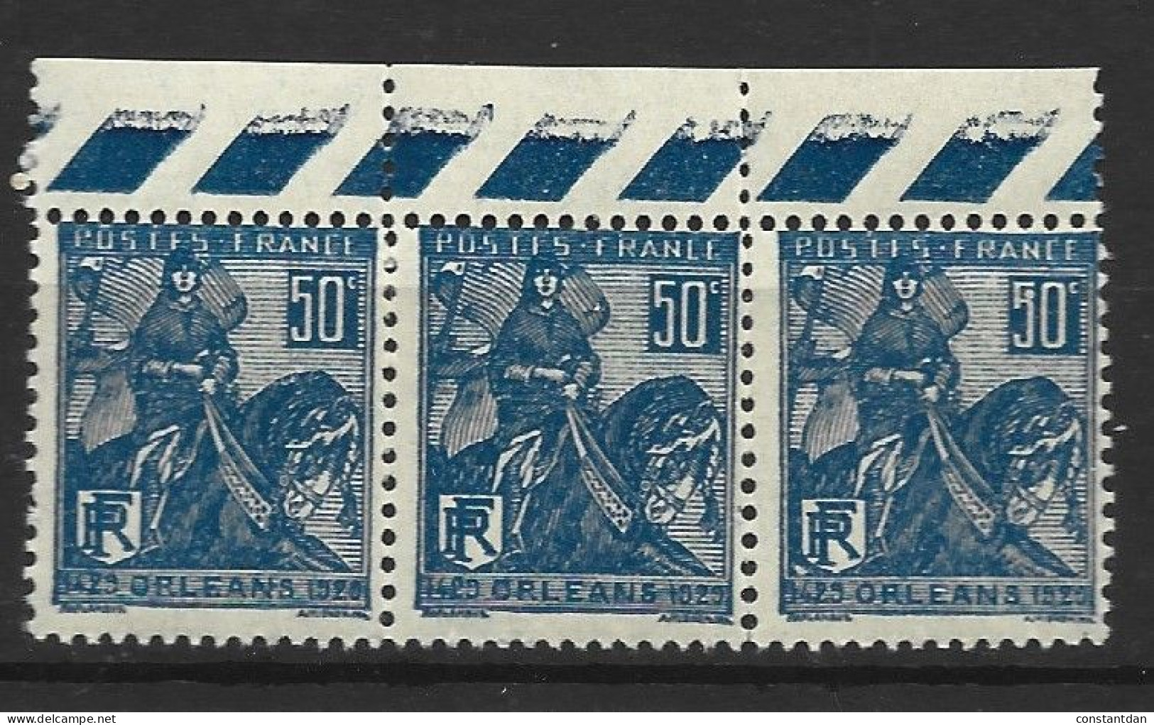 FRANCE N° 257 50C BLEU POINT BLANC DANS LE 5 DU 3EME TIPS NEUF SANS CHARNIERE - Unused Stamps