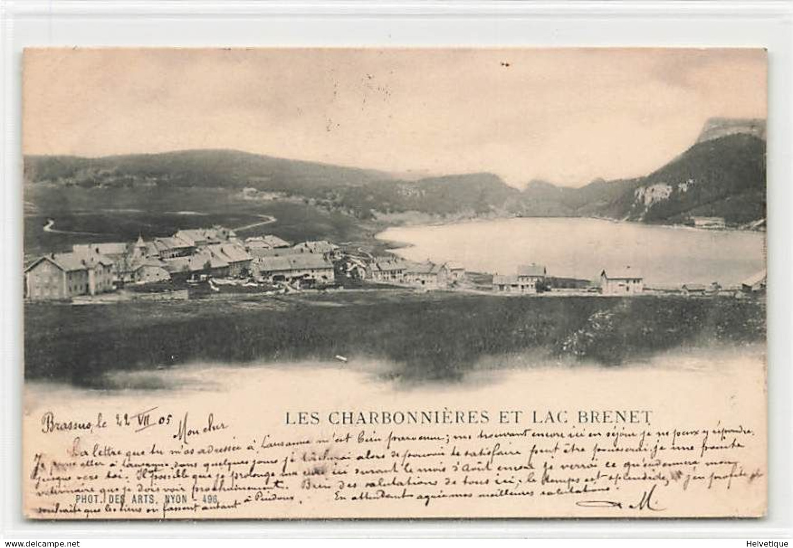 Les Charbonnières Et Lac Brenet  Vallée De Joux 1905 - Lac De Joux