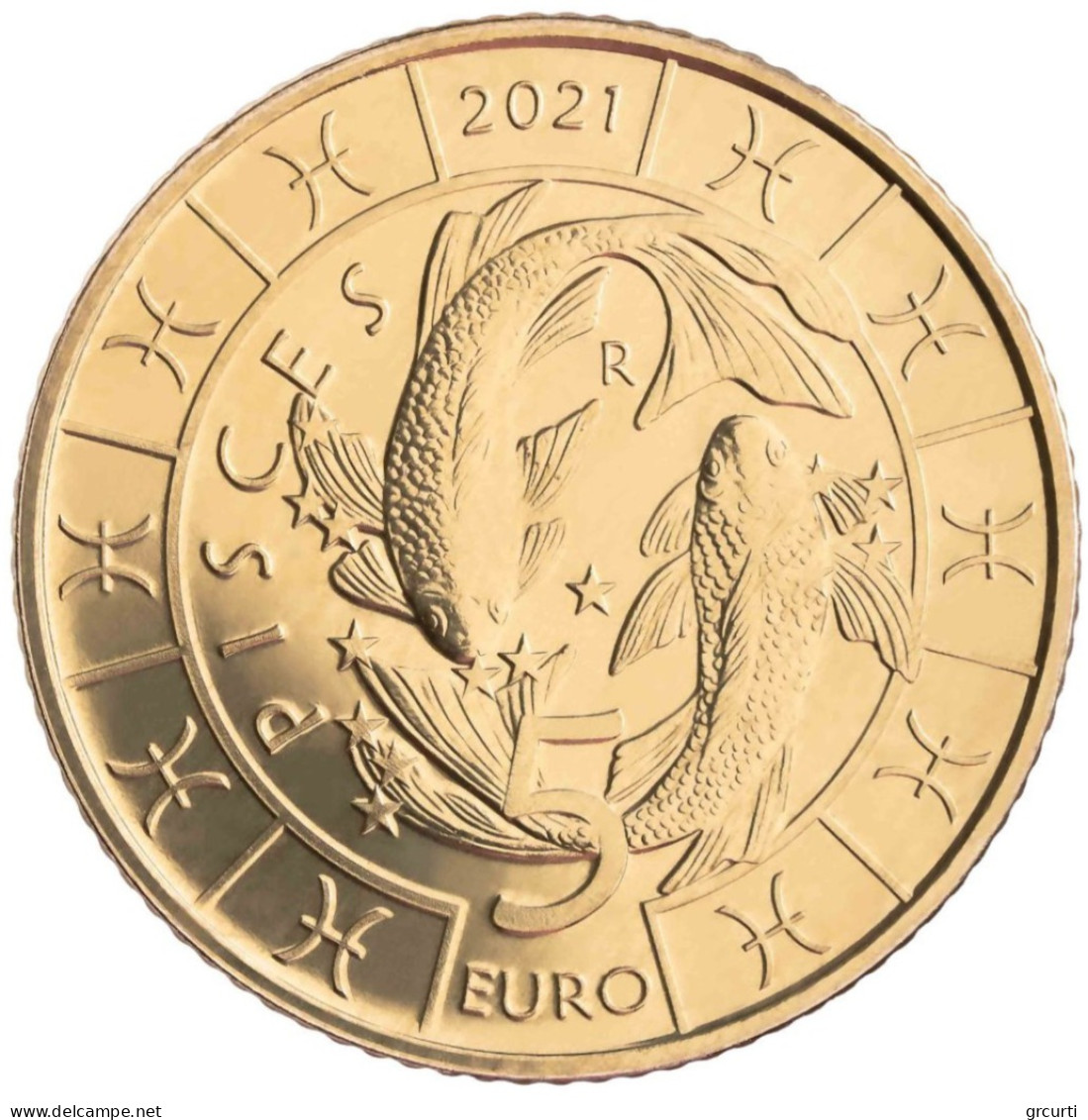 San Marino - 5 Euro 2021 - Segni Dello Zodiaco - Pesci - UC# 239 - San Marino