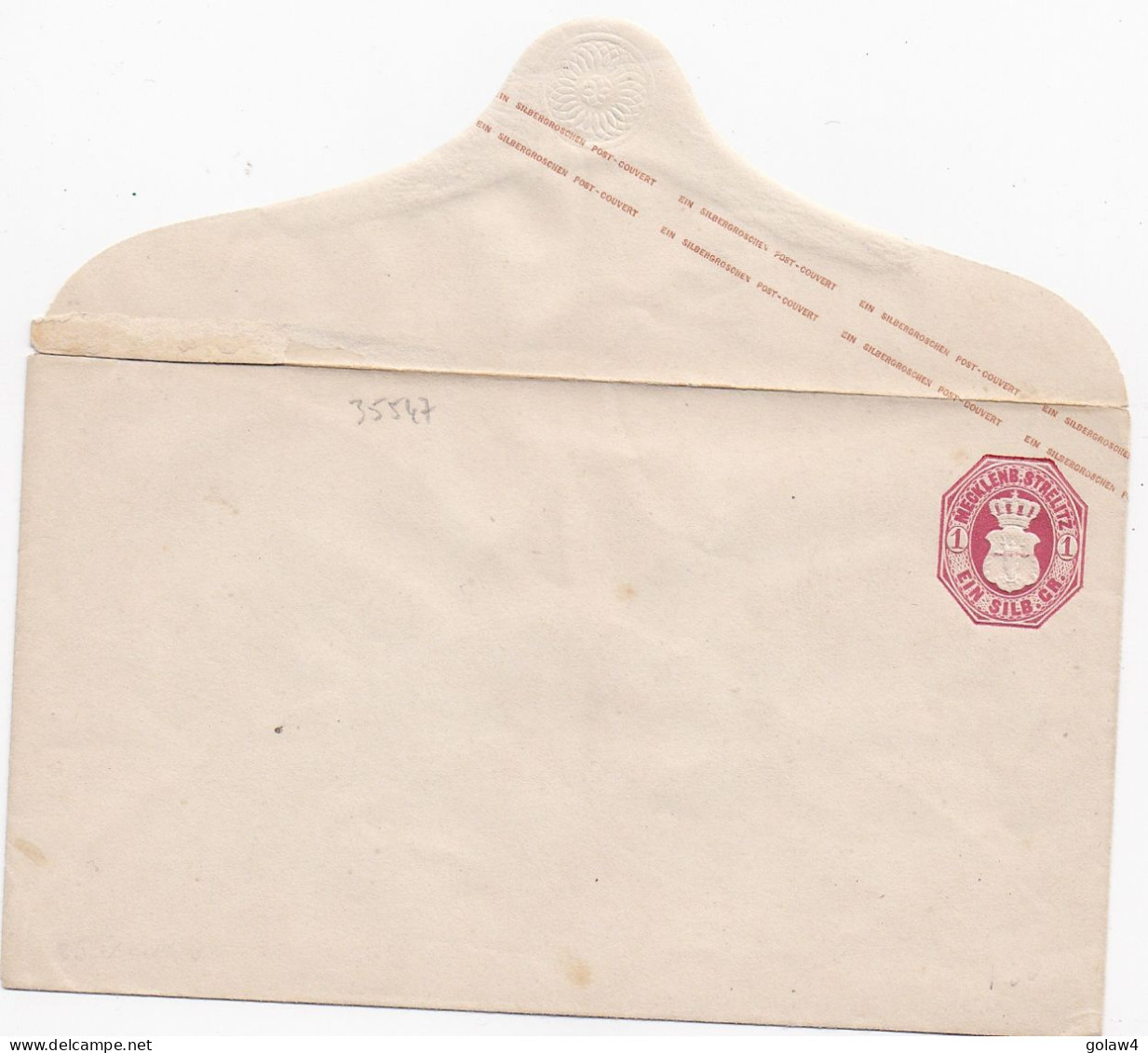 35547# MECKLENBURG STRELITZ ENTIER POSTAL ENVELOPPE 1 EIN SILBERGROSCHEN NEUF GANZSACHE STATIONERY - Mecklenbourg-Strelitz