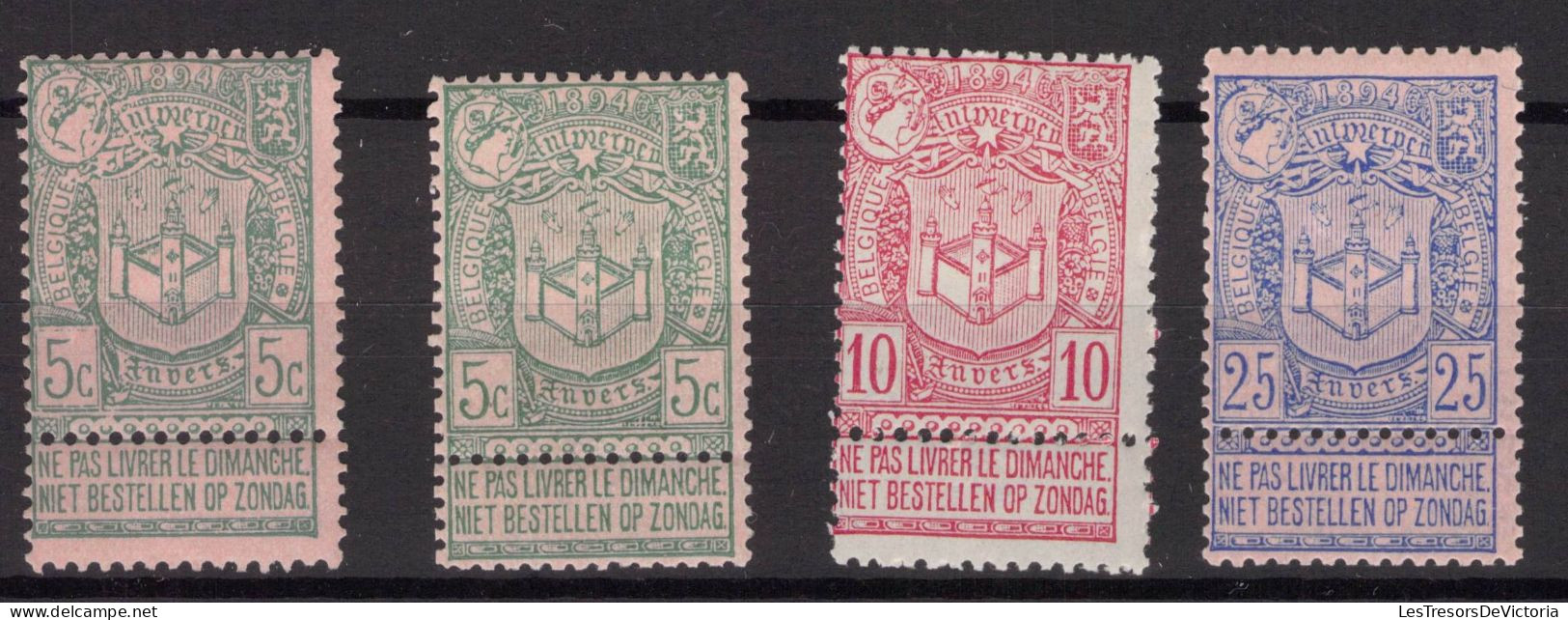 Timbre - Belgique - COB 68-68a-69-70**MNH - Cote 64 - 1893-1907 Wapenschild