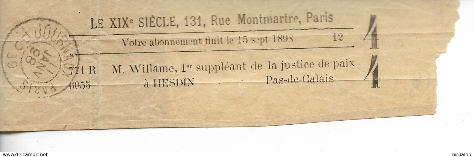 PARIS 3 Bandes Journaux CAD Journaux PP39 Et PP55 + CAD Imprimés PP13 1898 Et 1910      ...G - Periódicos