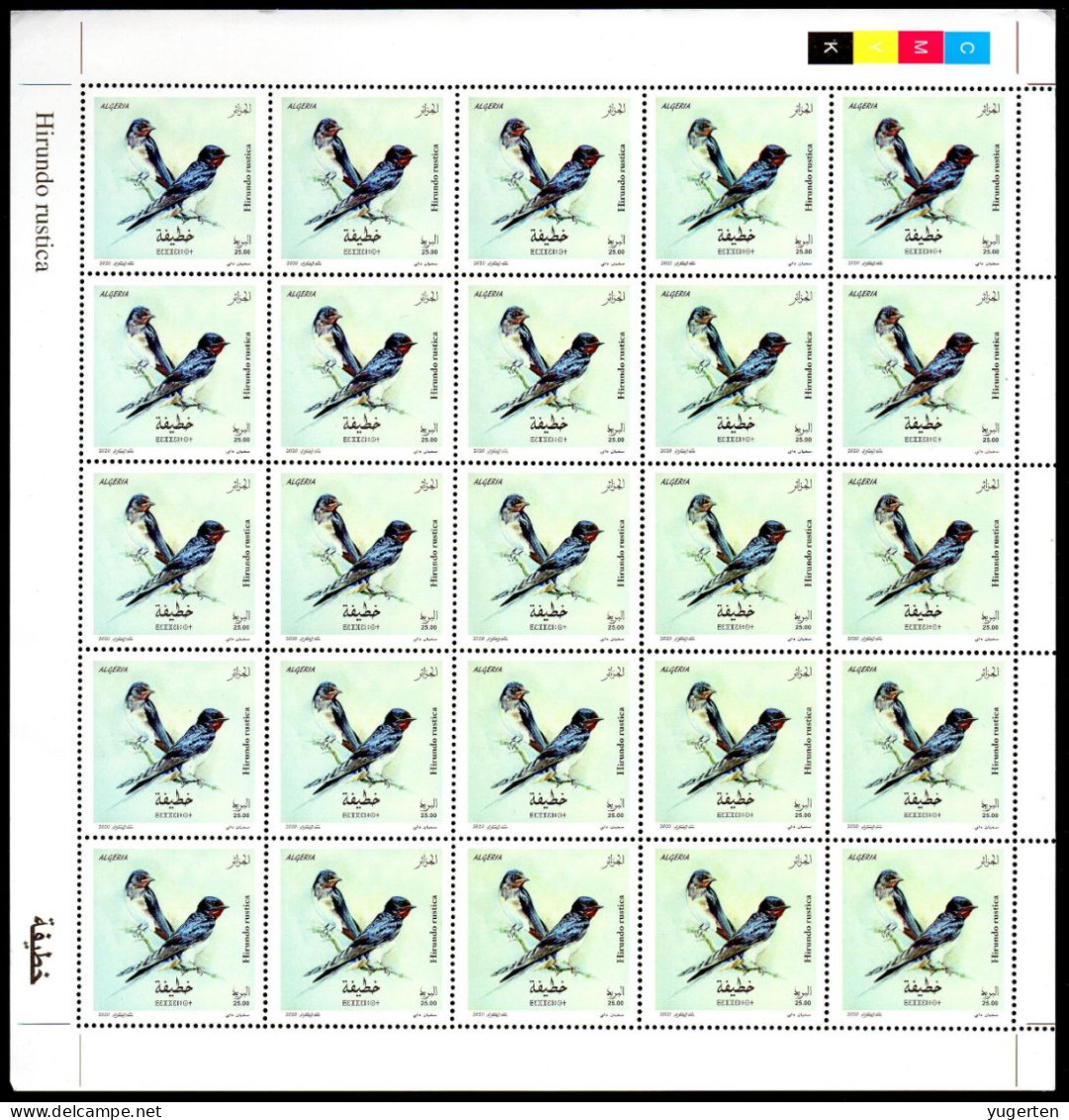 ALGERIE ALGERIA 2020 - 1 Full Sheet - MNH Hirondelles Hirondelle Swallows Swallow Schwalben Schlucke Birds Aves Vögel - Schwalben