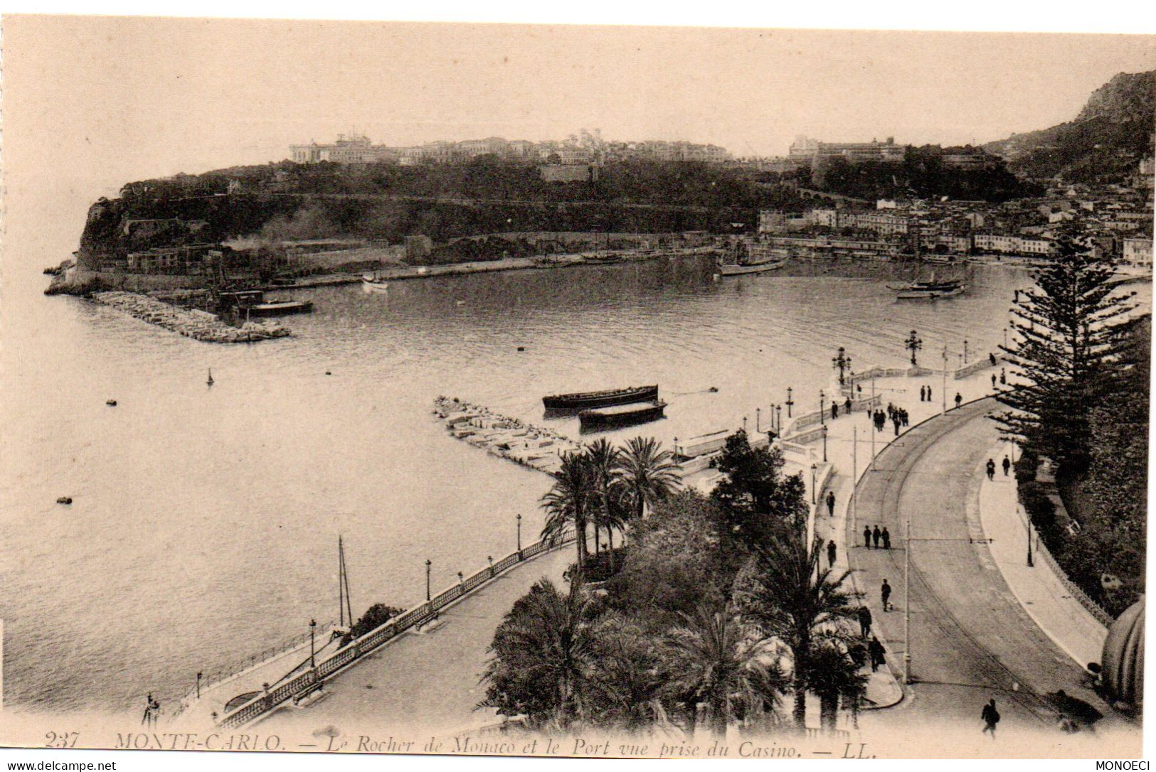 MONACO -- MONTE CARLO --  CPA  -- Le Rocher De Monaco Et Le Port Vue Prise Du Casino - Porto