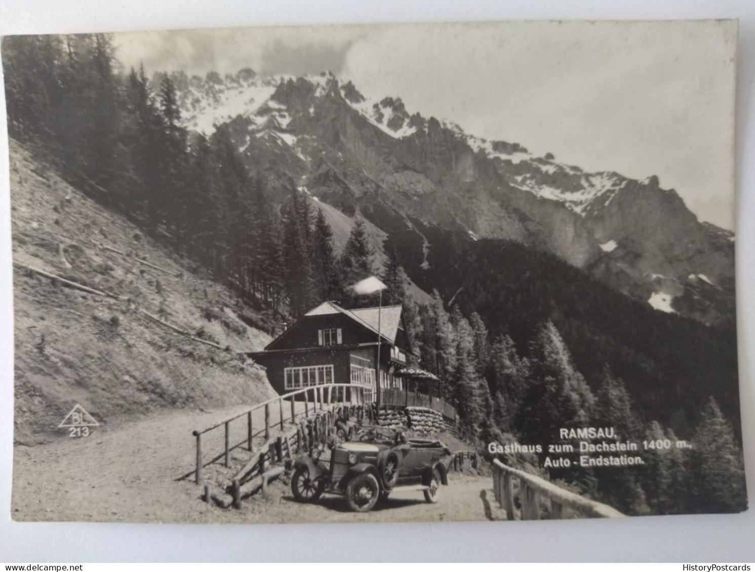 Ramsau, Gasthaus Zum Dachstein, Auto-Endstation, Altes Auto, Cabrio,1910 - Ramsau Am Dachstein