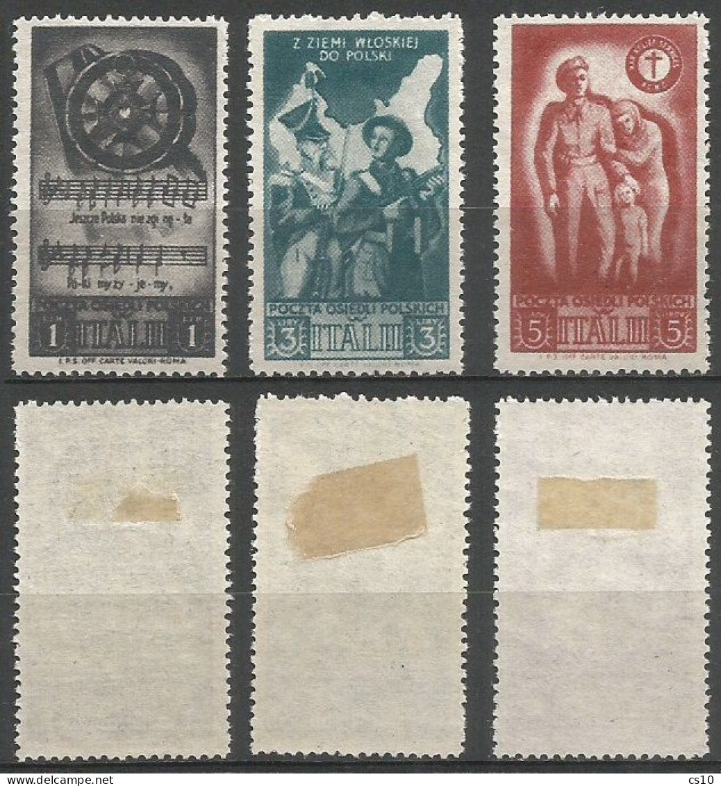 Polish Army In Italy Corpo Polacco - New Colors Semipostal Issues From S/S #28/30 MH *TL - Collections