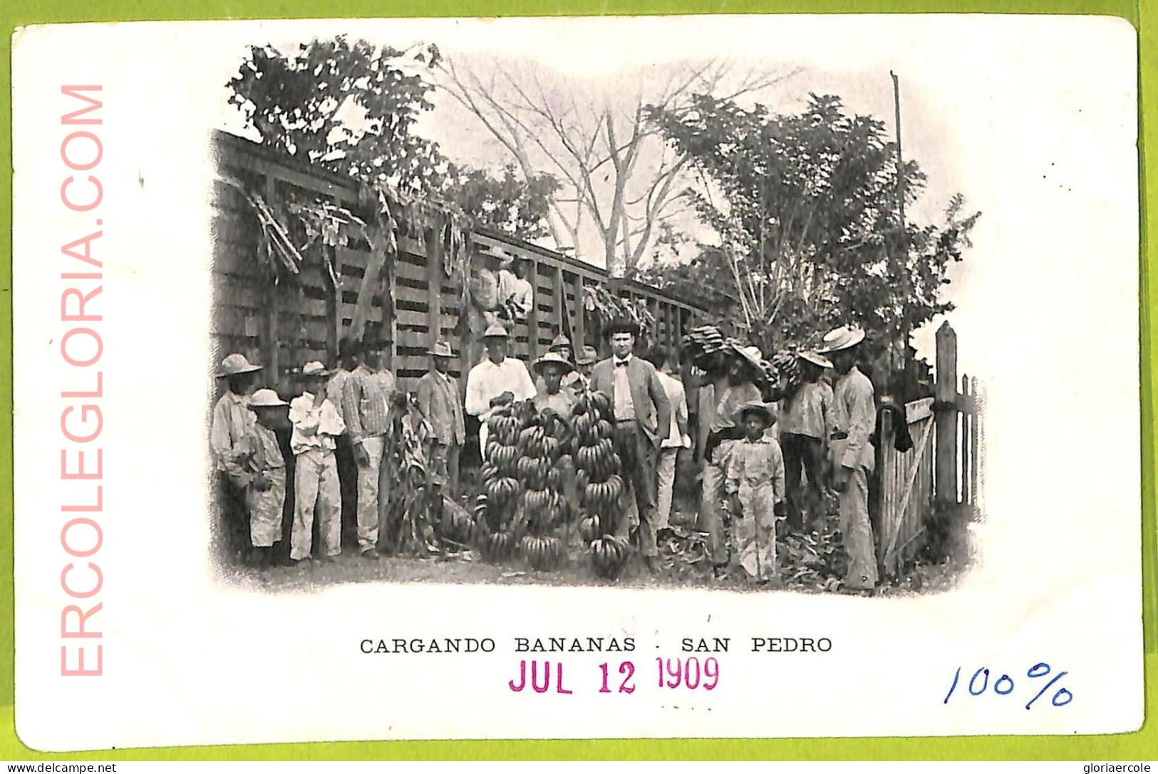 Af2542 - HONDURAS - VINTAGE POSTCARD - San Pedro - Cargando Bananas - Honduras