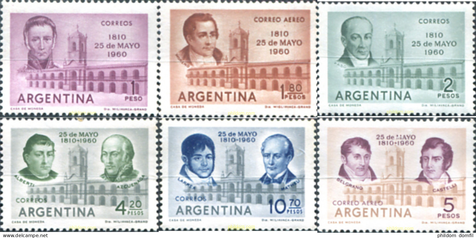 283208 MNH ARGENTINA 1960 150 ANIVERSARIO DE LA REVOLUCION DEL CABILDO DE BUENOS AIRES - Nuevos