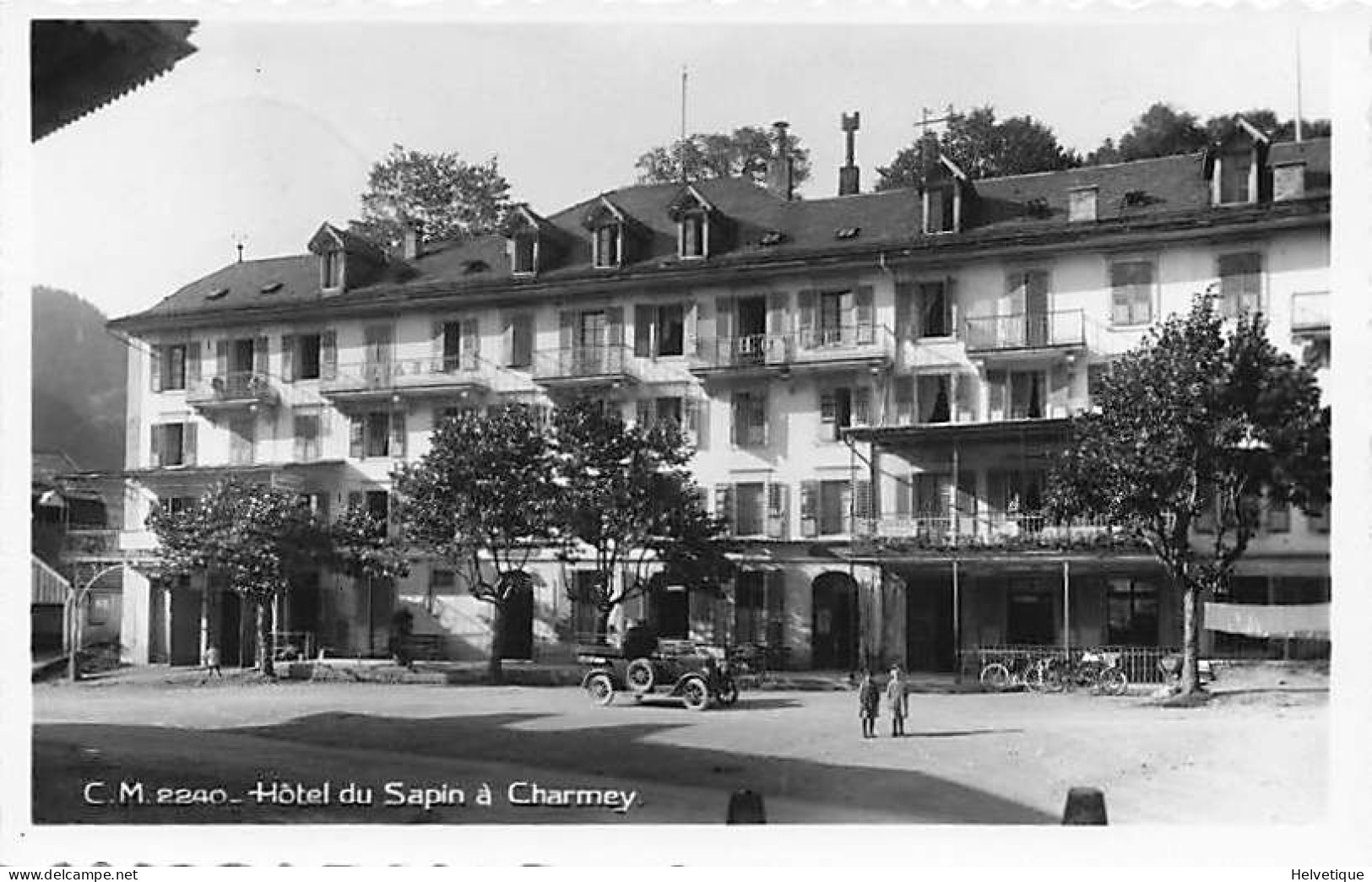 Hôtel Du Sapin à Charmey Oldtimer Auto Voiture 1940 Morel - Charmey