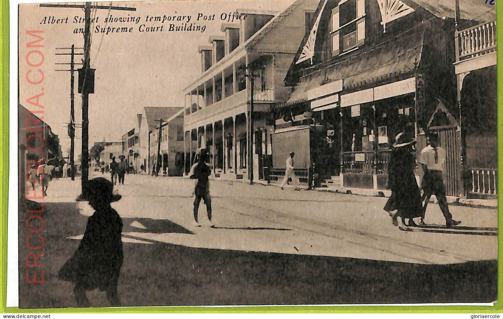 Af2549 - BELIZE - VINTAGE POSTCARD - Albert Street, Post Office - Belize