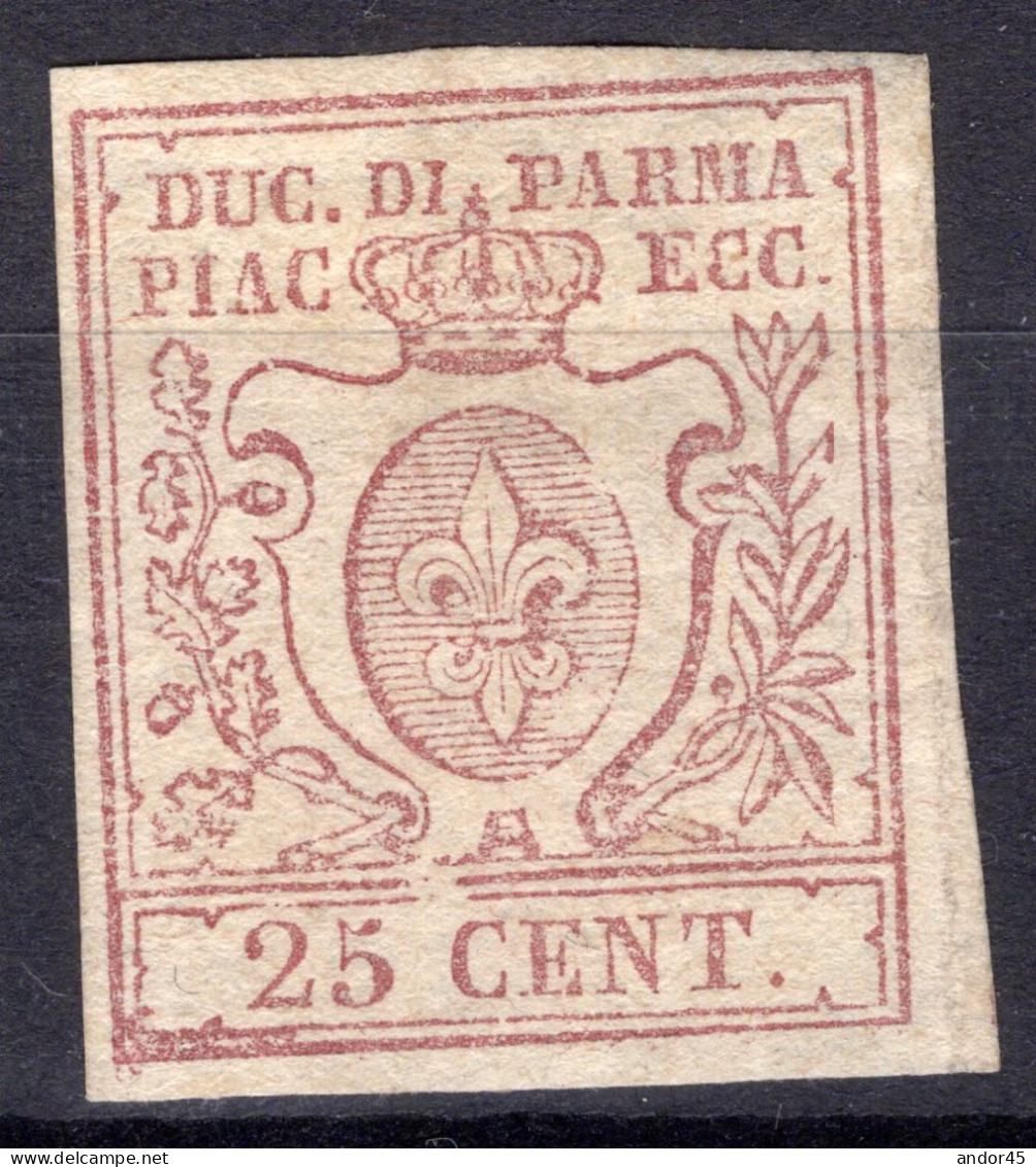 TERZA EMISSIONE C.25 SASS 10 MLH* NUOVO CON GOMMA ORIGINALE OTTIMI MARGINI MOLTO FRESCO FIRMA BIONDI RARO  Cv 2.000 +++ - Parma