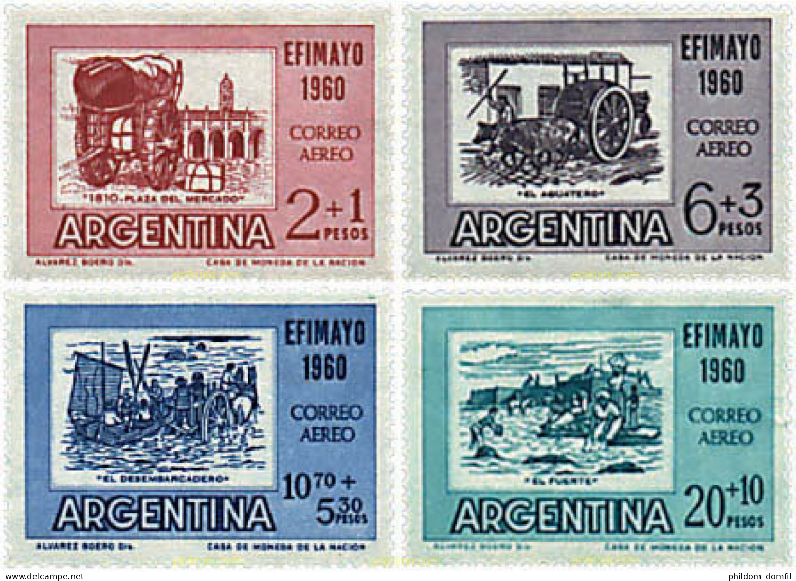 60697 MNH ARGENTINA 1960 EXPOSICION FILATELICA EN BUENOS AIRES. - Neufs
