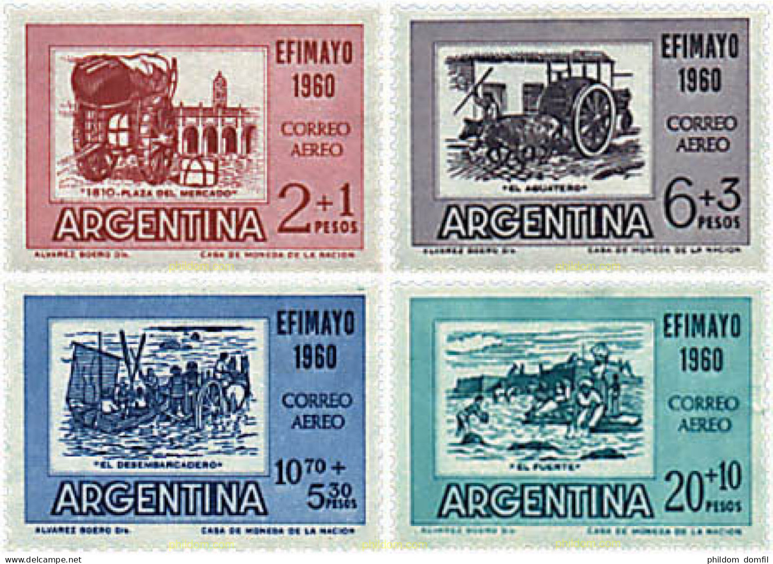 60697 MNH ARGENTINA 1960 EXPOSICION FILATELICA EN BUENOS AIRES. - Ungebraucht