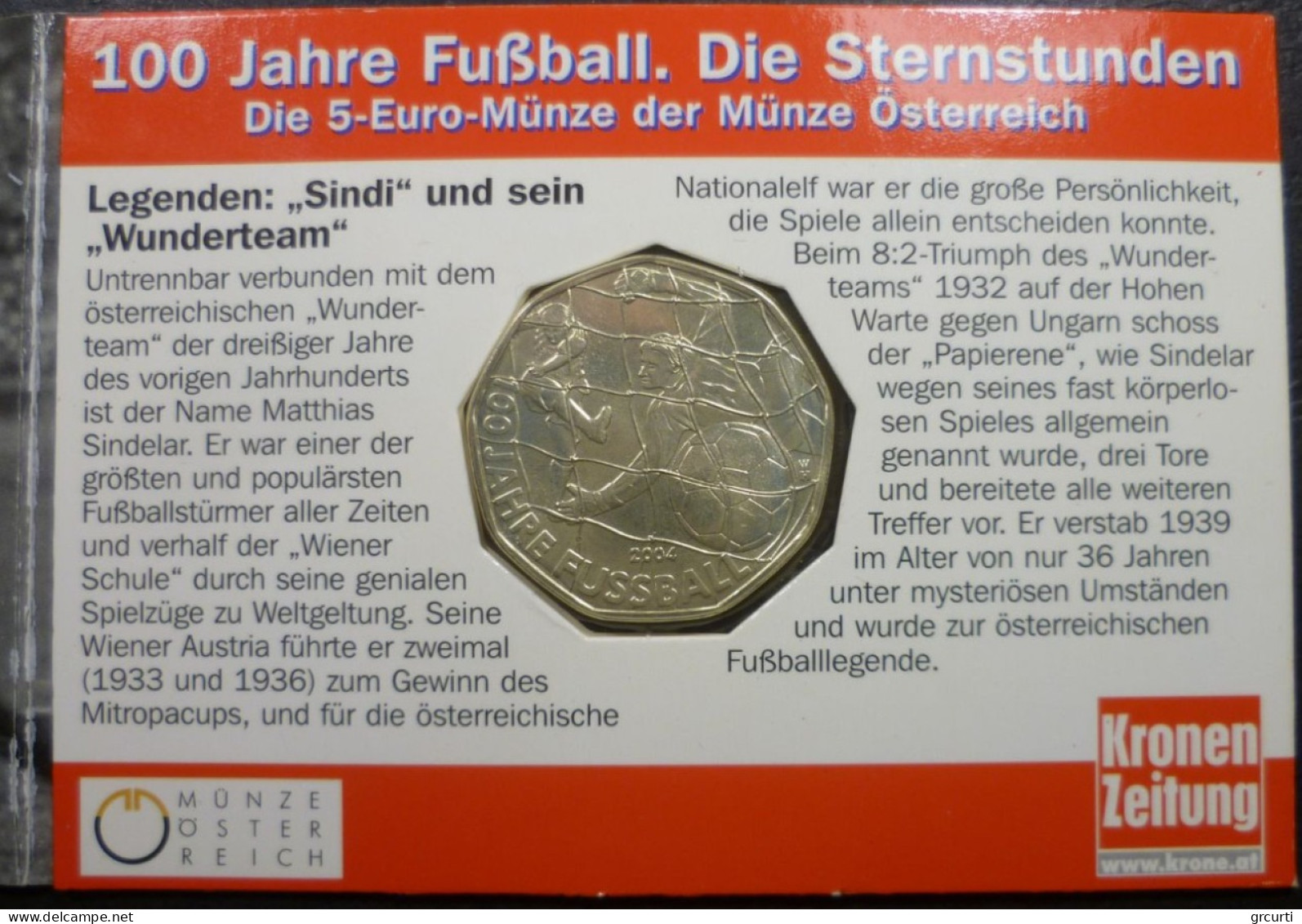 Austria - 5 Euro 2004 - 100° F.I.F.A. - KM# 3113 - Oostenrijk