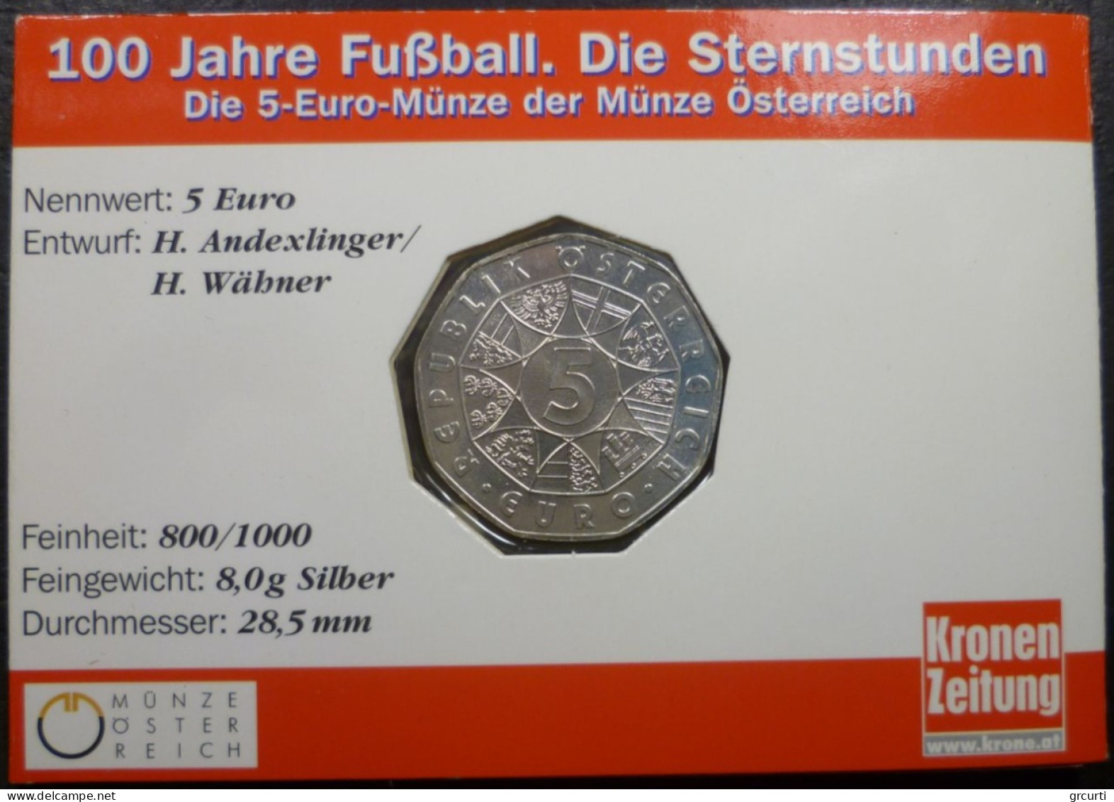 Austria - 5 Euro 2004 - 100° F.I.F.A. - KM# 3113 - Austria