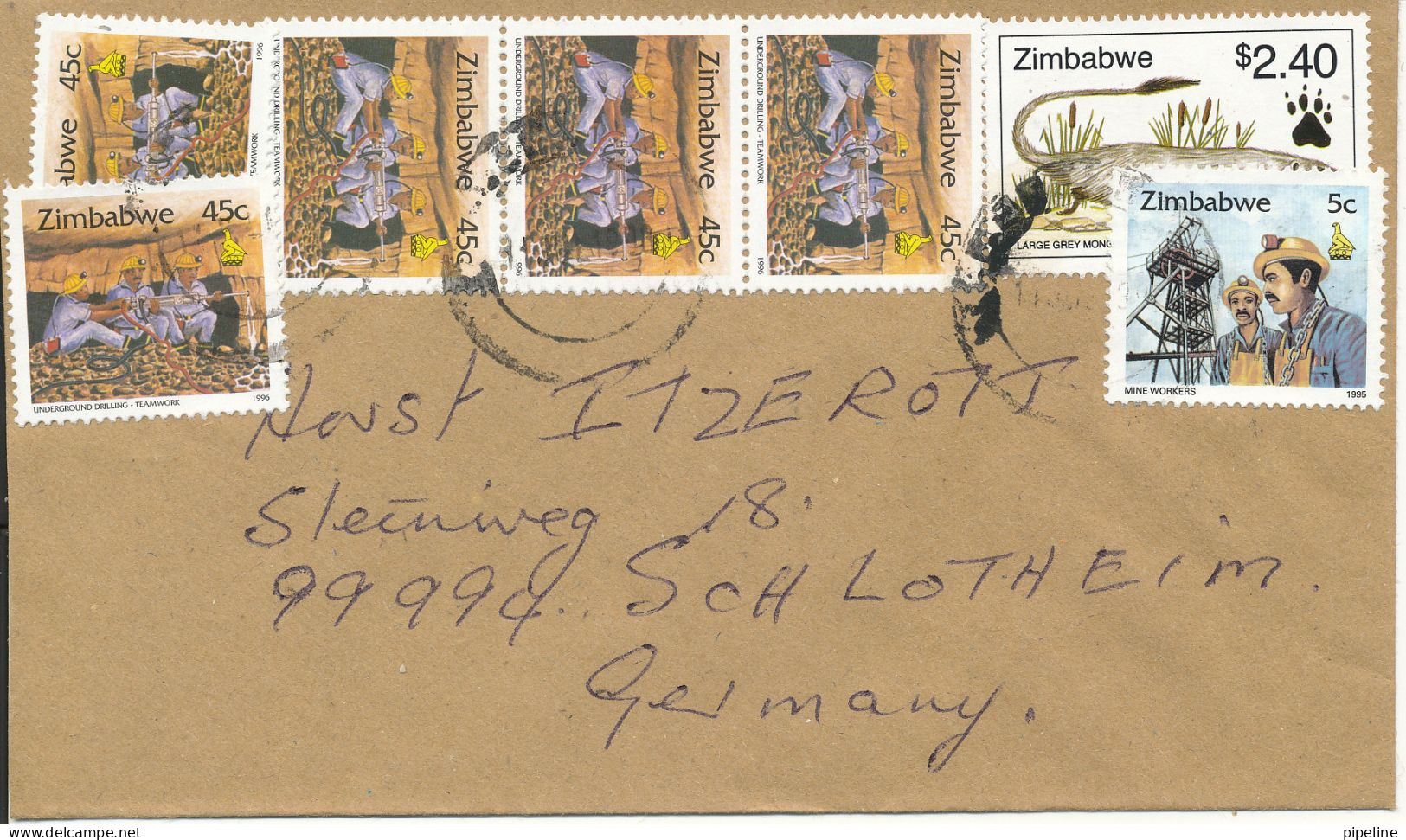 Zimbabwe Cover Sent To Germany With More Topic Stamps - Zimbabwe (1980-...)