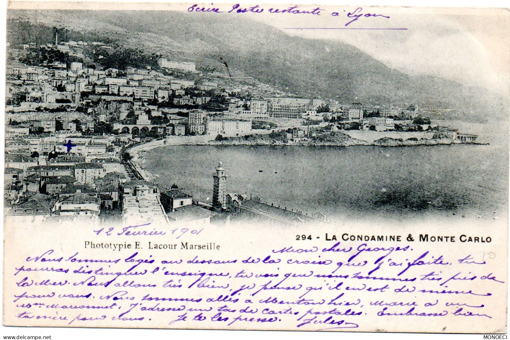 MONACO -- MONTE CARLO --  CPA Précuseur -- La Condamine & Monte Carlo - La Condamine