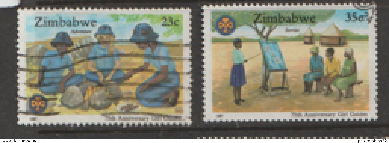 Zimbabwe  1987  SG 715-6   Girl Guides   Fine Used - Zimbabwe (1980-...)