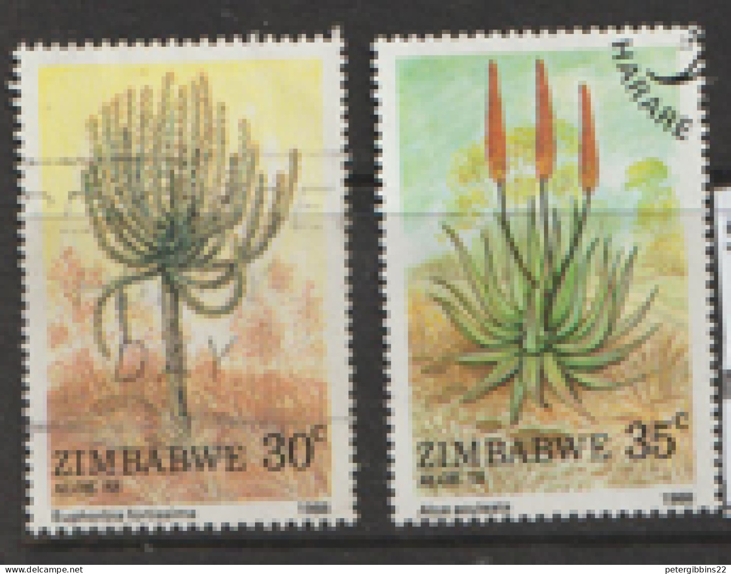 Zimbabwe  1988  SG 737-8 Aloes   Fine Used - Zimbabwe (1980-...)