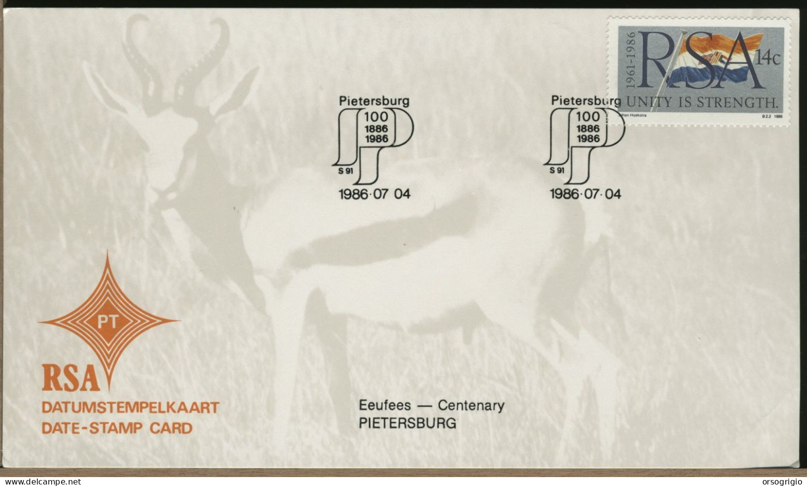 RSA -  FDC 1986  -  PIETERSBURG - FDC