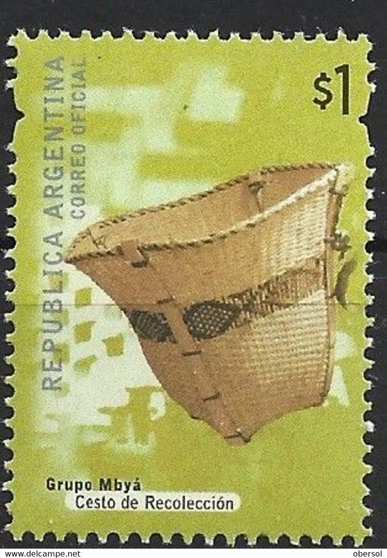 Argentina 2008 Culturas Cultures Collecting Basket 1$ Permanent Issue MNH Stamp - Neufs