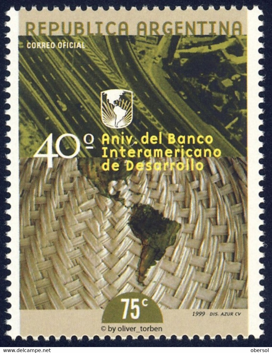 Argentina 1999 40 Aniversary Interamerican Bank MNH Stamp - Neufs