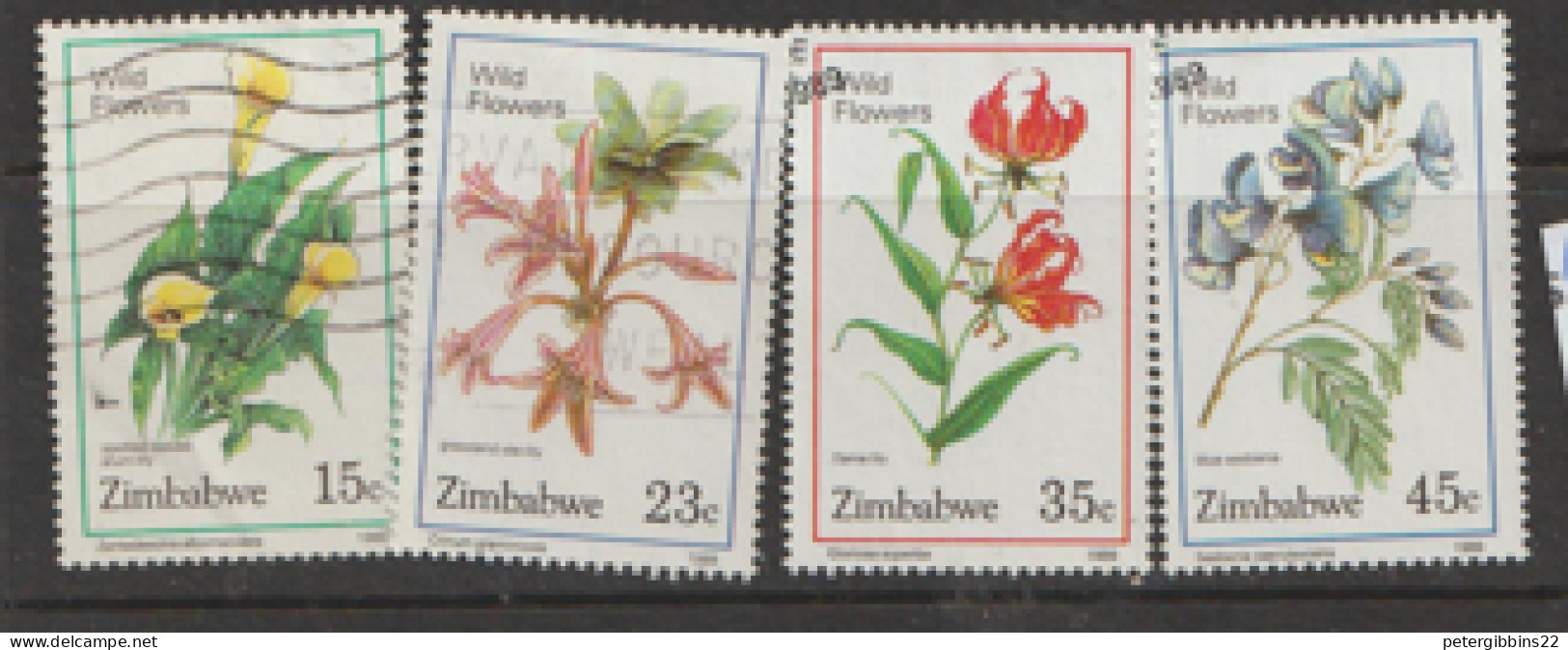Zimbabwe  1989  SG  Wild  Flowers Various Values   Fine Used - Zimbabwe (1980-...)