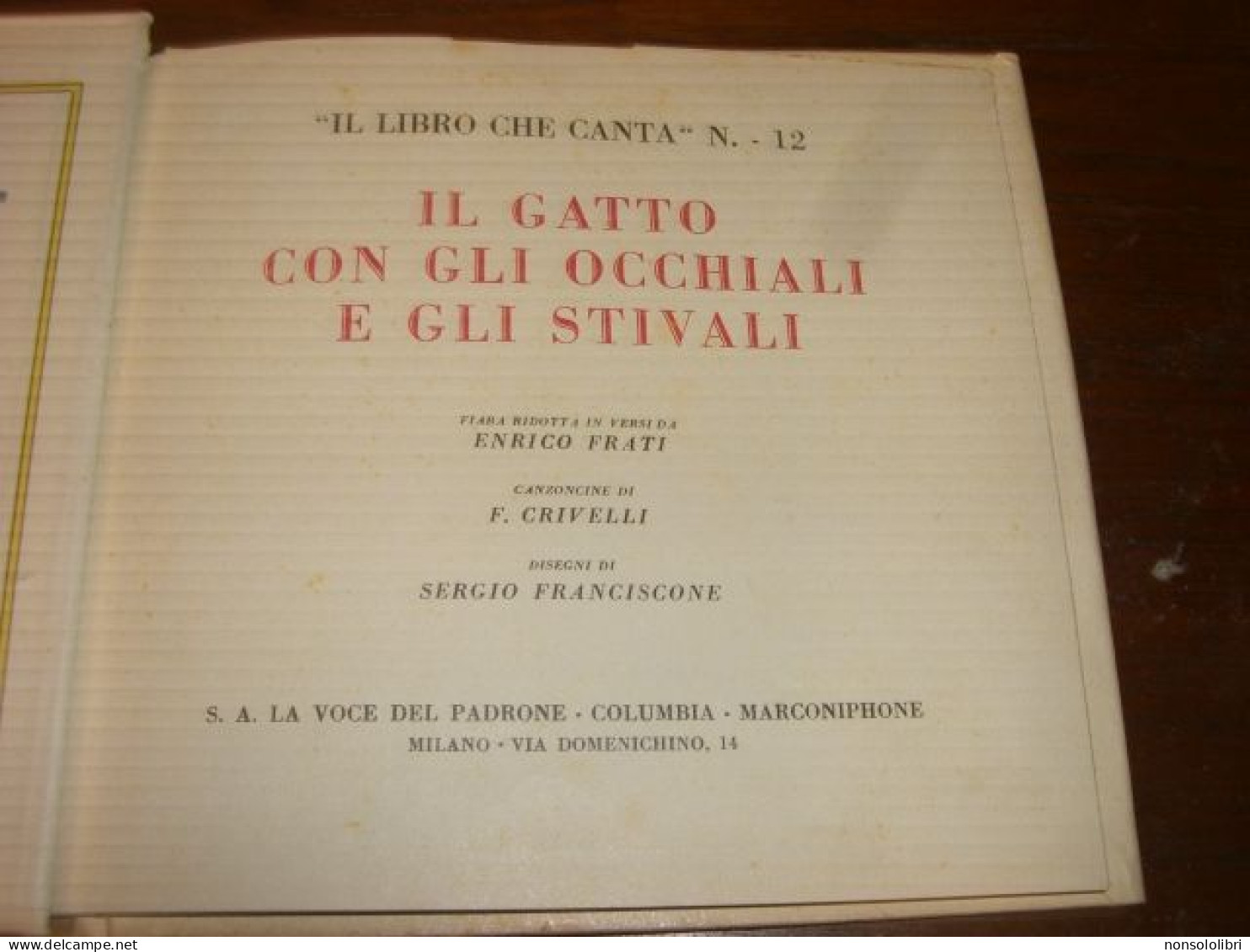 IL LIBRO CHE CANTA N.12 IL GATTO CON GLI STIVALI -DISCHI COLUMBIA - Classic