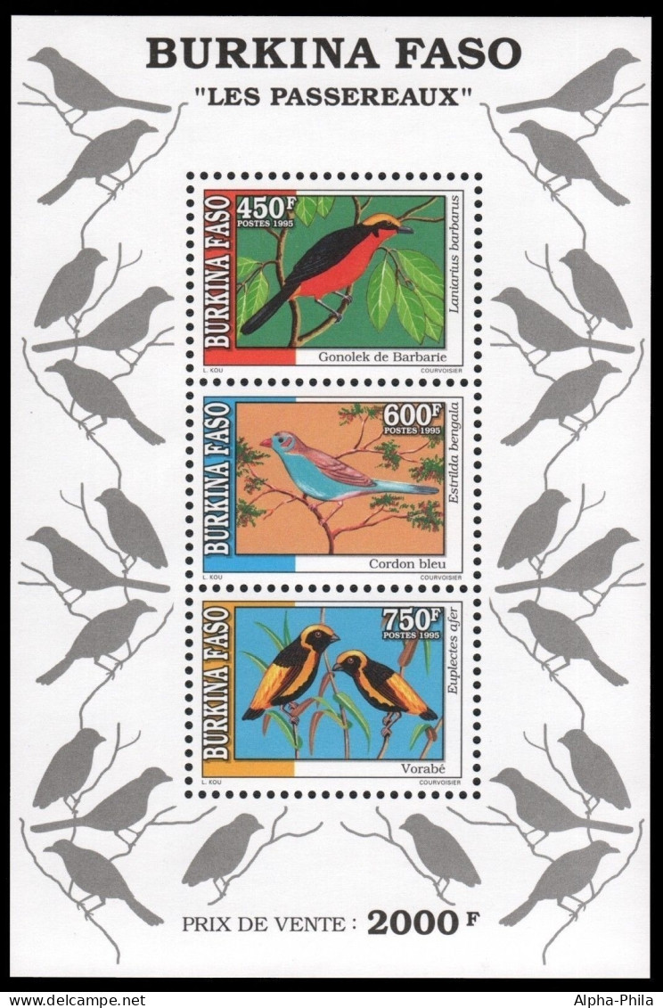 Burkina Faso 1995 - Mi-Nr. Block 143 ** - MNH - Vögel / Birds - Burkina Faso (1984-...)