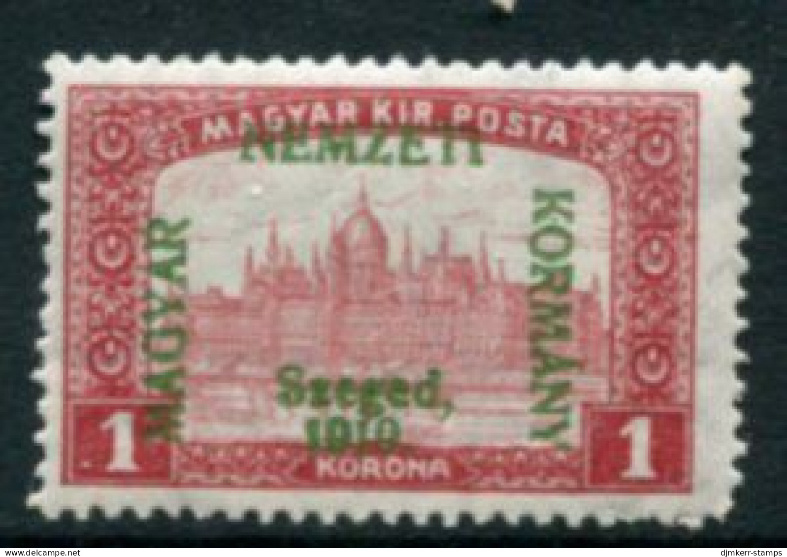 HUNGARY (SZEGED) 1919 Parliament 1 Kr.  LHM / *.  Michel 16 - Szeged