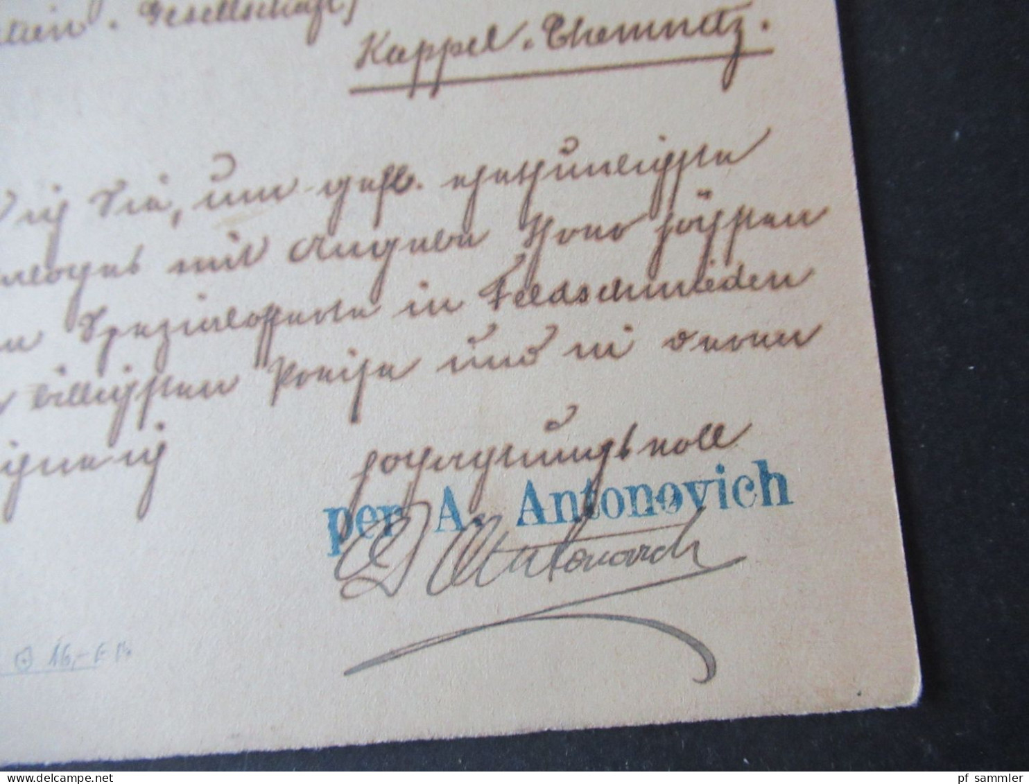 Serbien 1894 Ganzsache / Fragekarte ?! Absender Stempel A. AntonovichBelgrad Nach Kappel Chemnitz - Serbien