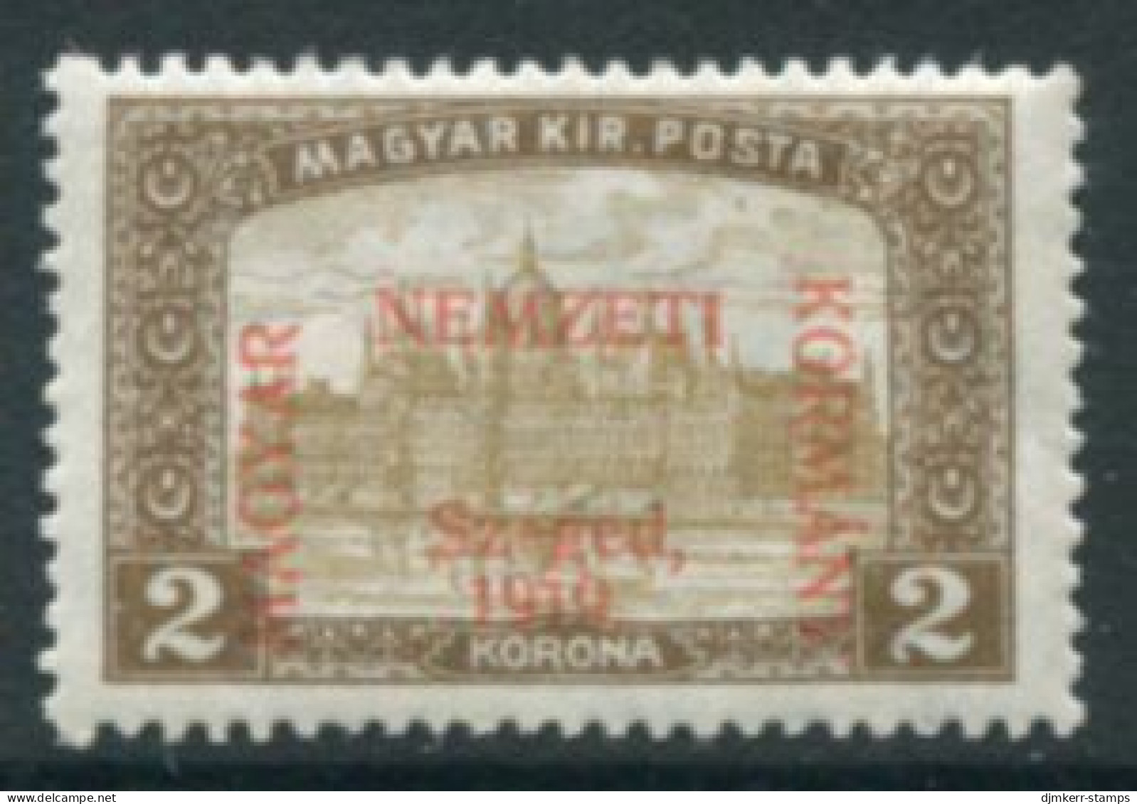 HUNGARY (SZEGED) 1919 Parliament 2 Kr.  LHM / *.  Michel 17 - Szeged