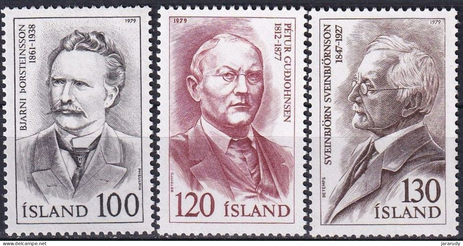 ISLANDIA PERSONAJES 1979 Yv 500/2 MNH - Unused Stamps
