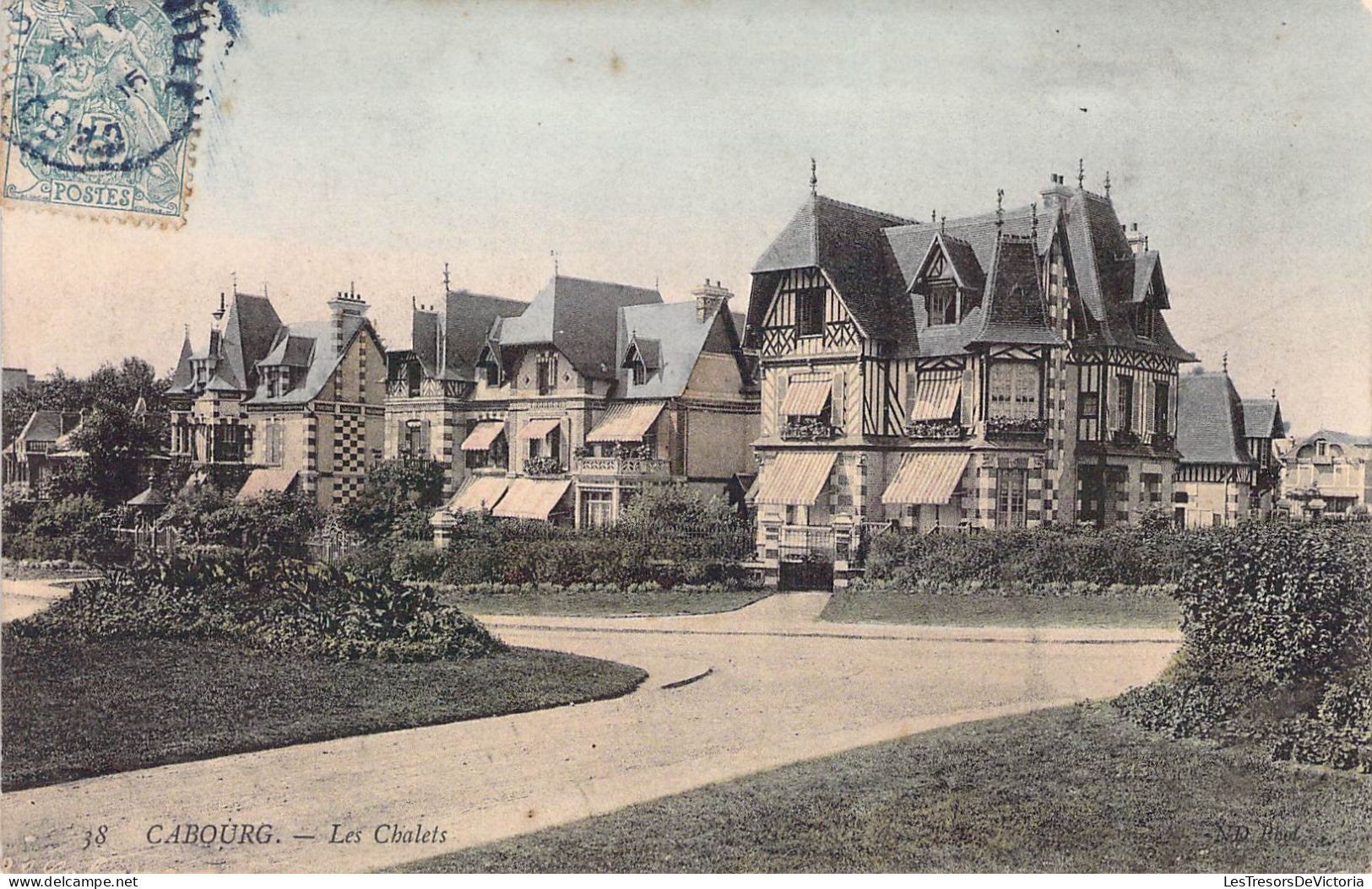 France - Cabourg - Les Châlets - Colorisé  - Carte Postale Ancienne - Cabourg