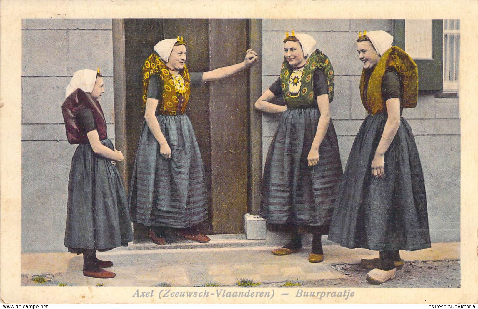 Pays Bas - Axel - Zeeuwsch Vlaanderen - Buurpraatje - Folklore - Costume - Carte Postale Ancienne - Axel