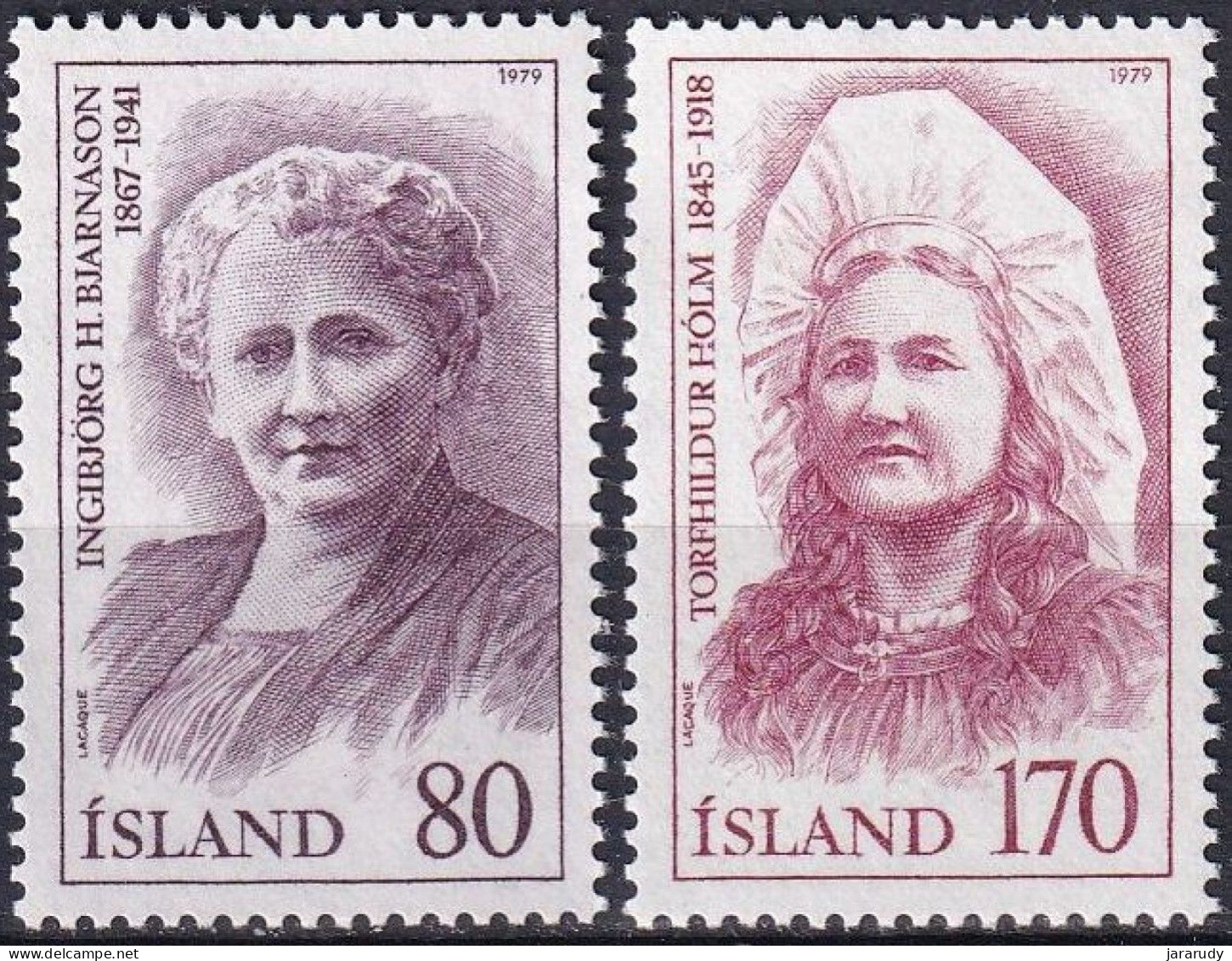 ISLANDIA PERSONAJES 1979 Yv 494/5 MNH - Unused Stamps