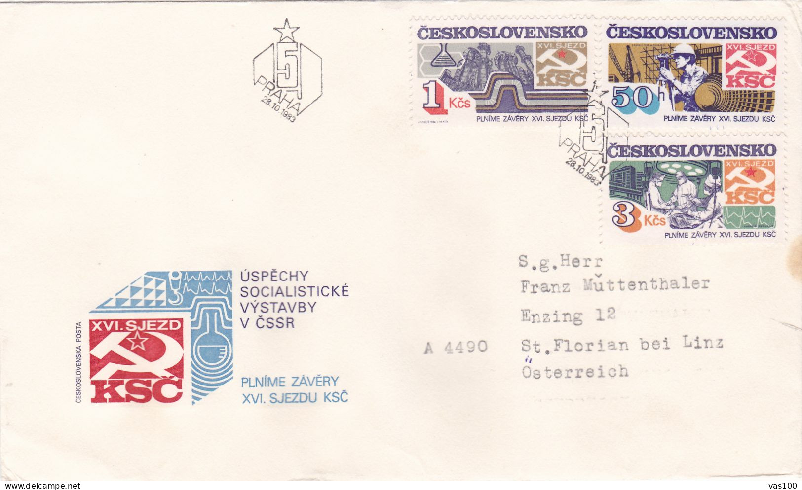 THE COMMUNIST  COVERS   FDC    Tchécoslovaquie - Lettres & Documents