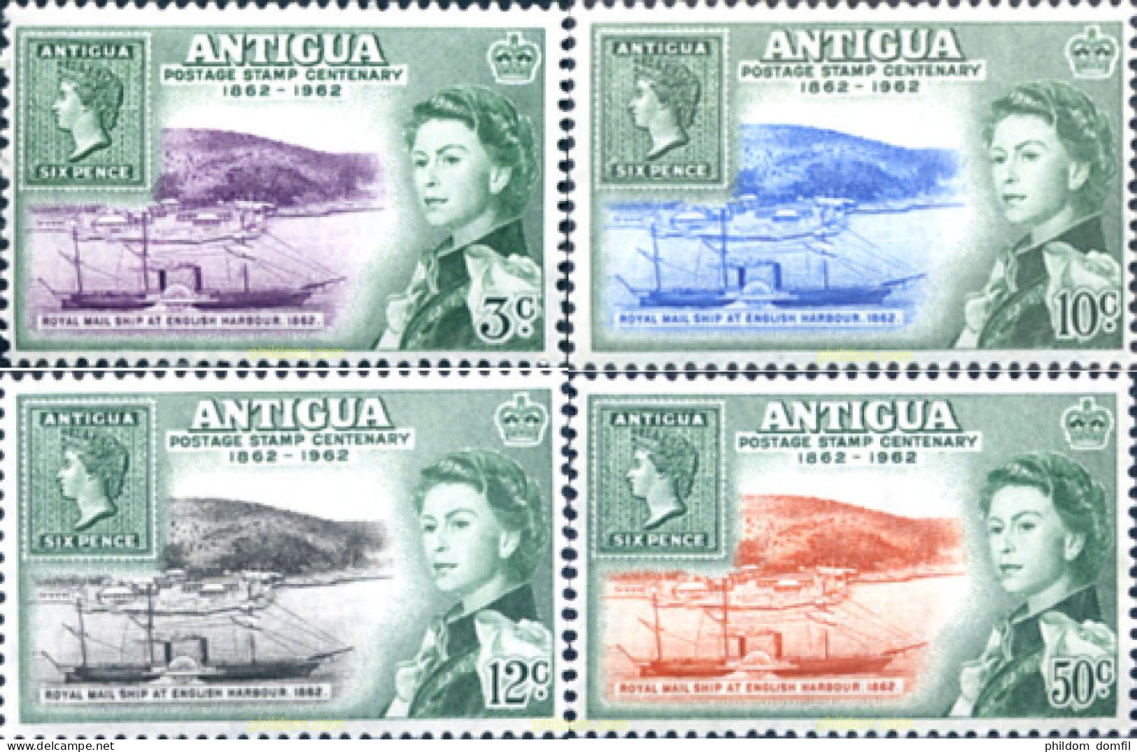 244238 MNH ANTIGUA 1962 CENTENARIO DEL SELLO - Otros & Sin Clasificación