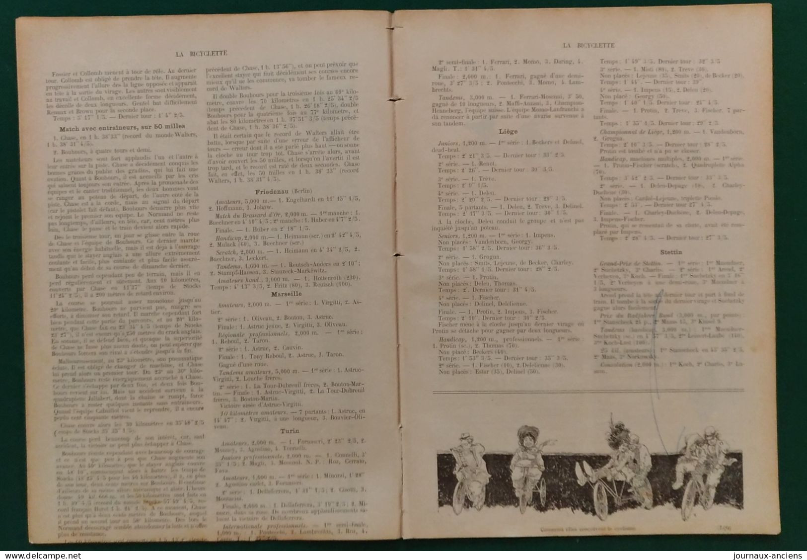 1897 Revue LA BICYCLETTE - LE SPORT EN AMERIQUE - ARTHUR GARDINER - TOM COOPER - EARL KISER - CHAMPIONNAT DE FRANCE - Cyclisme