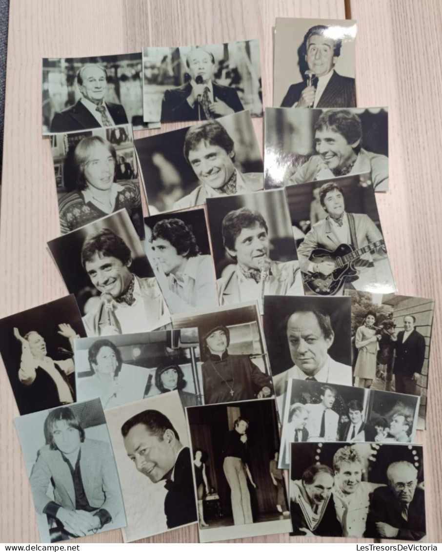 Lot De 20 Photos D'artistes -Mireille Mathieu, Serge Lama, Jean Lefèbvre,.... - Dim: 10/7 Cm - Famous People