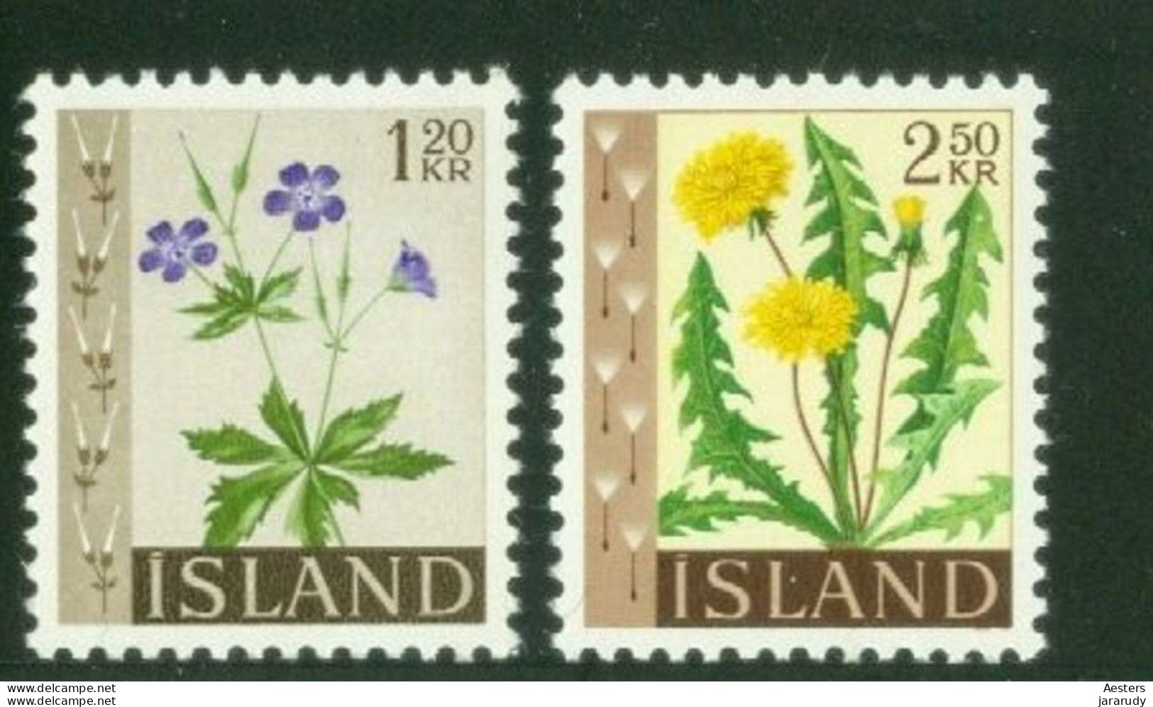 ISLANDIA FLORA 1960 Yv 303/4 MNH - Nuevos