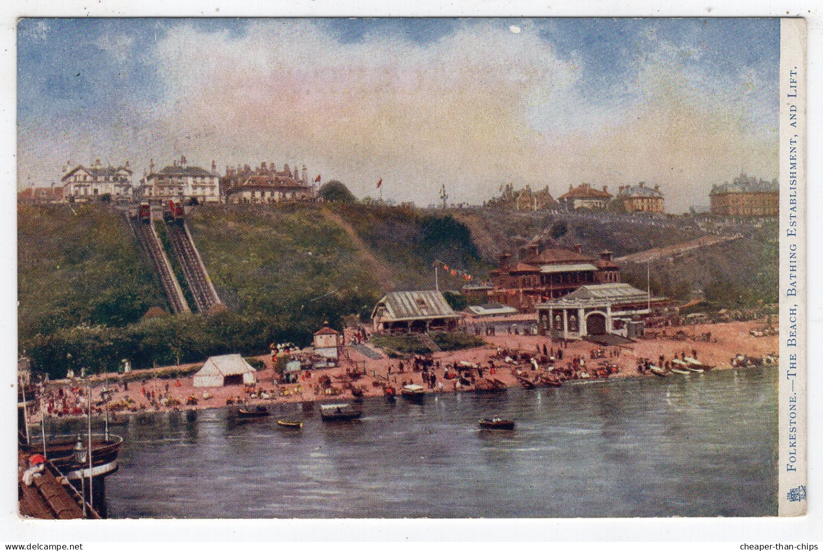 FOLKESTONE - The Beach, Bathing Establishment And Lift. - Tuck Oilette No Number - Folkestone